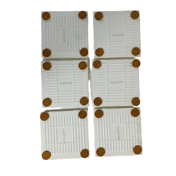 Beer Tile Drink Coaster Set of 6 Ceramic Man Cave Home Bar Decor Tiki Party - Picture 2 of 12